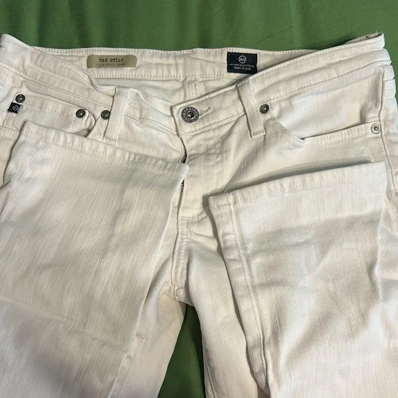 Ag Adriano Goldschmied The Stilt White Straight Leg Jeans 29R - Picture 2 of 4